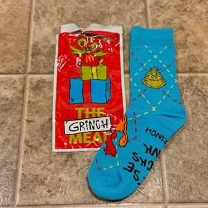 McDonalds The Grinch Meal Crew Socks Blue Grinchmas Holiday Limited Edition